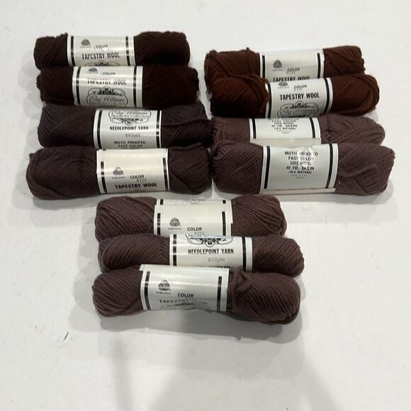 Elsa Williams Mixed Lot 11 Skeins Brown Needlepoint Yarn 40 Yd Skein 100% Wool - Picture 2 of 12